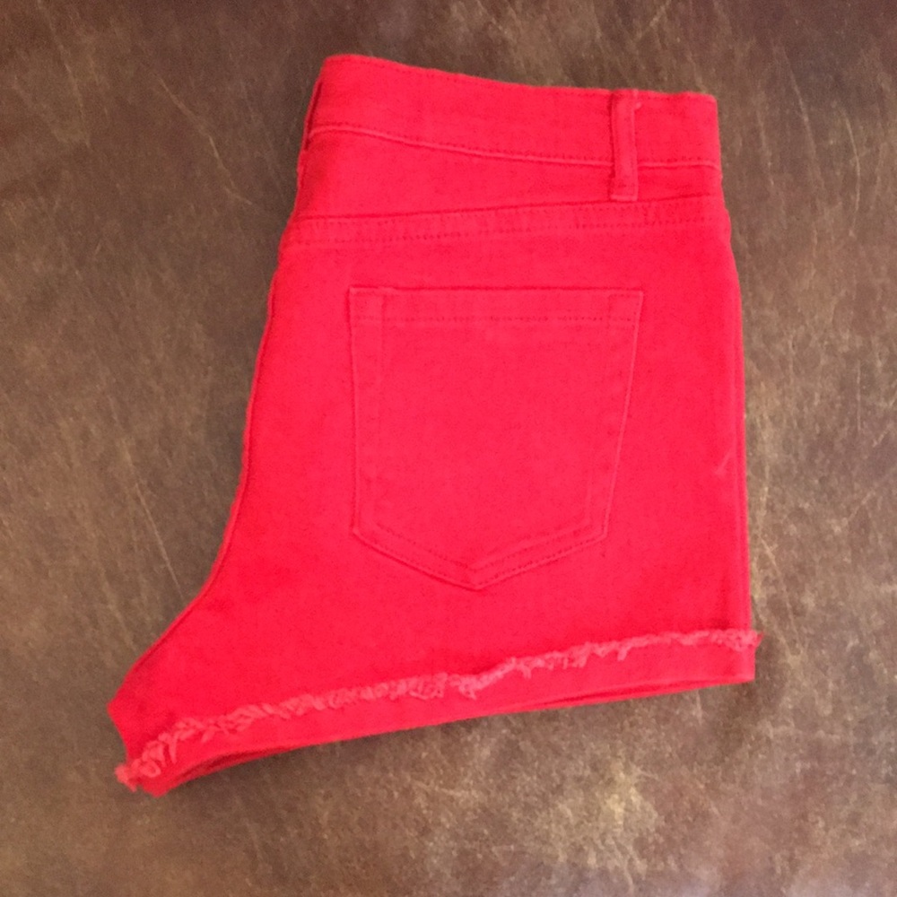 Forever 21 high waisted red denim shorts